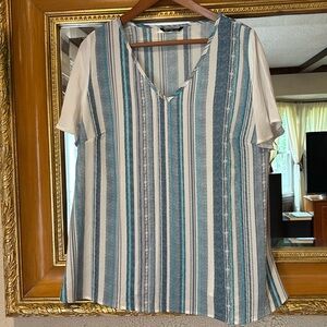 BloomChic Blue & White Striped Top - Size L